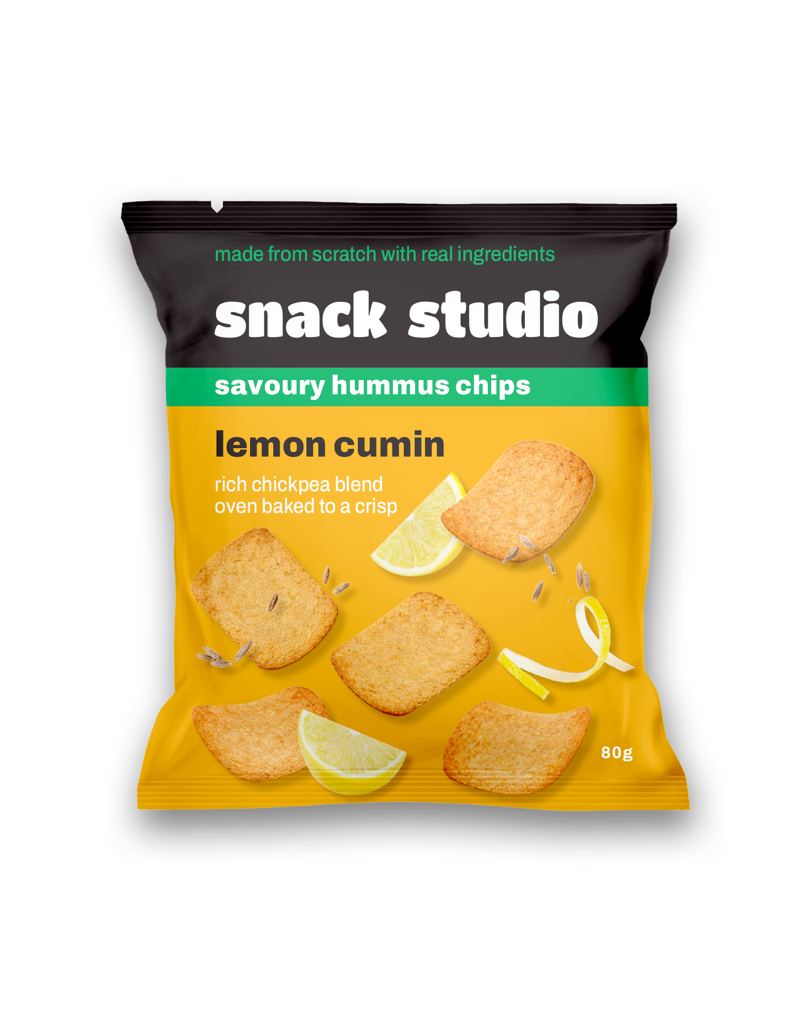 lemon cumin hummus chips